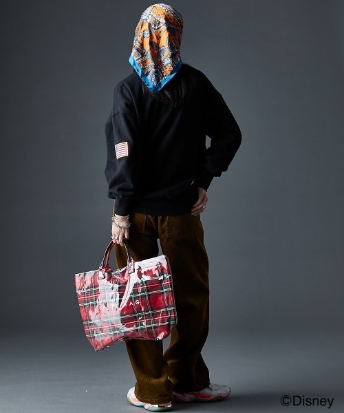 ディズニー ミッキー/綿100％裏起毛ヴィンテージ風トレーナー ＜大きい