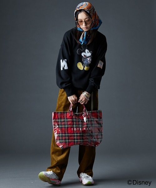 セール】ディズニー ミッキー/綿100％裏起毛ヴィンテージ風トレーナー