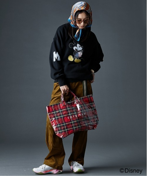 ディズニー ミッキー/綿100％裏起毛ヴィンテージ風トレーナー ＜大きい