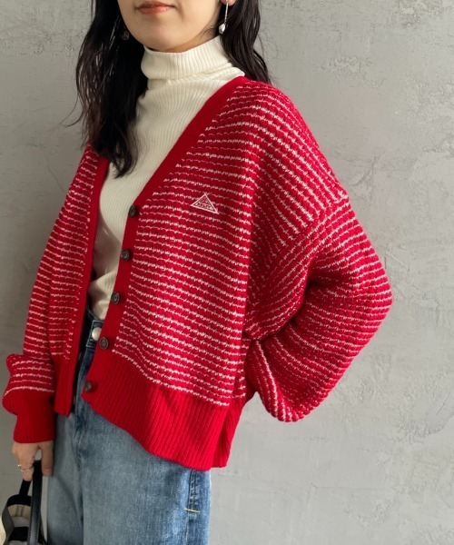 KELTY（ケルティ）の「[KELTY/ケルティ] 別注 ジャガードニットカーディガン（カーディガン/ボレロ・レディース・グレー/ベージュ/レッド/ホワイト・F）」の4枚目の写真