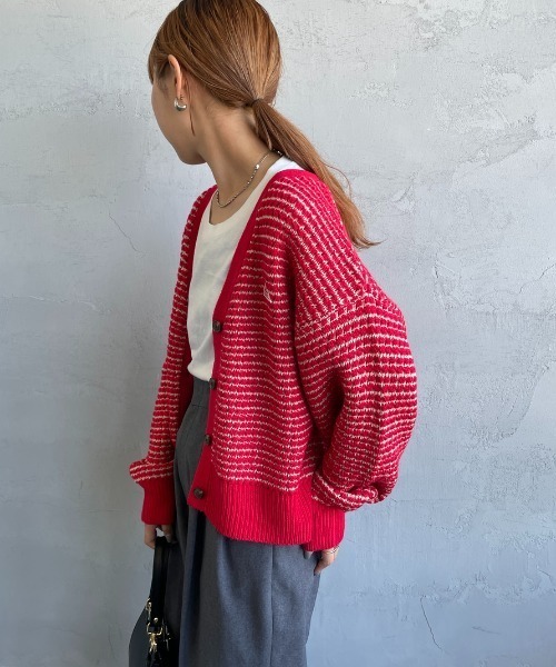 KELTY（ケルティ）の「[KELTY/ケルティ] 別注 ジャガードニットカーディガン（カーディガン/ボレロ・レディース・グレー/ベージュ/レッド/ホワイト・F）」の18枚目の写真