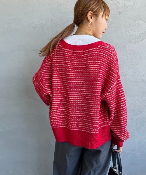 KELTY（ケルティ）の「[KELTY/ケルティ] 別注 ジャガードニットカーディガン（カーディガン/ボレロ・レディース・グレー/ベージュ/レッド/ホワイト・F）」の17枚目の写真