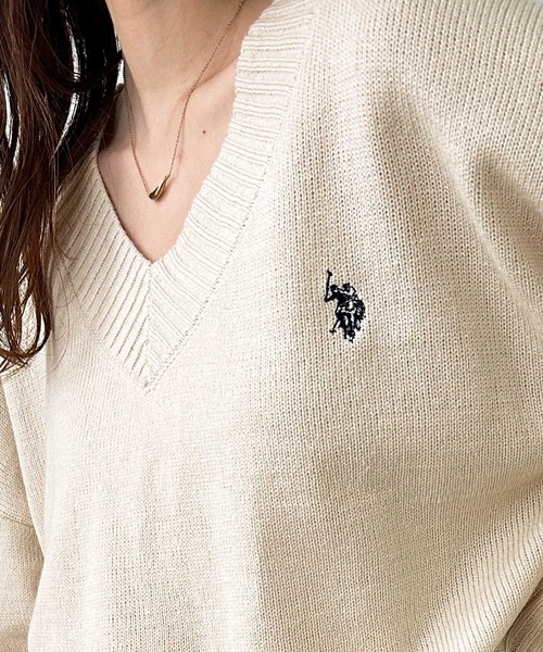 ニット セーター GeeRA別注「U.S. POLO ASSN.」 Vネックニットプルオーバー レディース セール】GeeRA別注【U.S. POLO ASSN.】 Vネックニットプル