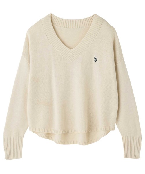 ニット セーター GeeRA別注「U.S. POLO ASSN.」 Vネックニットプルオーバー レディース セール】GeeRA別注【U.S. POLO ASSN.】 Vネックニットプル