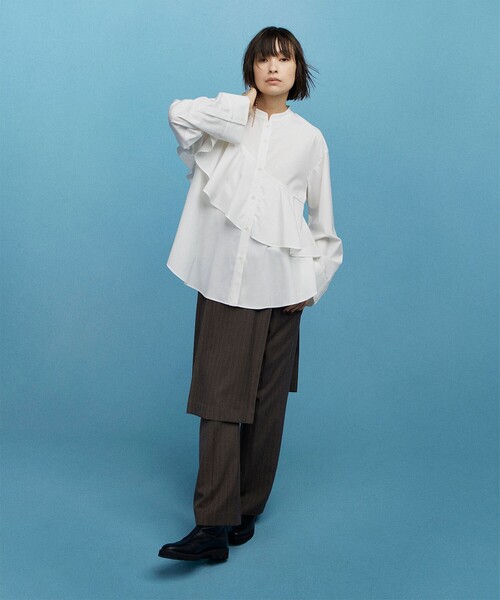 Ray BEAMS（レイビームス）の「RBS / アシメ ラッフル シャツ（シャツ 