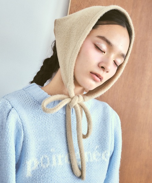 poiregnee（ポワニェ）の「ニットヘッドスカーフ（その他ヘアアクセサリー・レディース・ベージュ/アイボリー・FREE）」の3枚目の写真