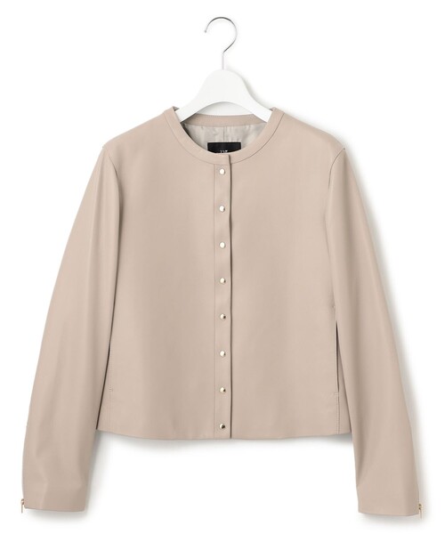 ラムレザーノーカラージャケット