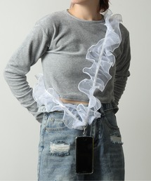 emesuelee | パール付きフリルスマホショルダー(スマホグッズ)