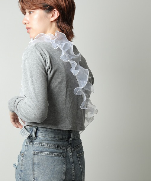 emesuelee（エメスーリー）の「パール付きフリルスマホショルダー（スマホグッズ・レディース・ホワイト/ブラック・フリー）」の11枚目の写真