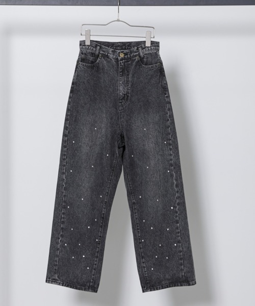 アロン／ローズバッド（ROSE BUD）デニムパンツ　サイズ24 ROSE BUD（ローズバッド）の「ビジューデニムパンツ（デニム