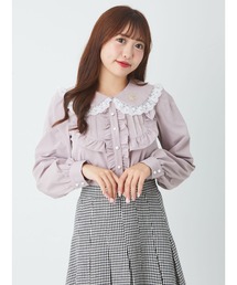 リボン刺繍ブラウス
