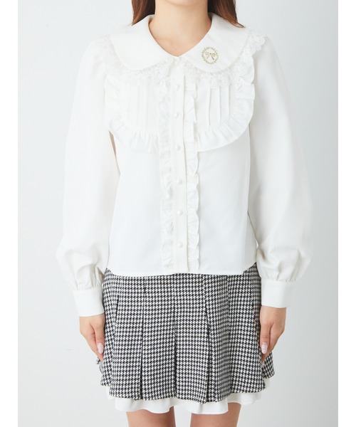 Ank Rouge（アンクルージュ）の「リボン刺繍ブラウス（シャツ/ブラウス・レディース・ブラック/ホワイト/ピンク・M）」の5枚目の写真