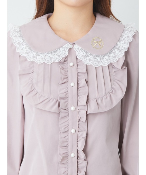 Ank Rouge（アンクルージュ）の「リボン刺繍ブラウス（シャツ/ブラウス・レディース・ブラック/ホワイト/ピンク・M）」の12枚目の写真