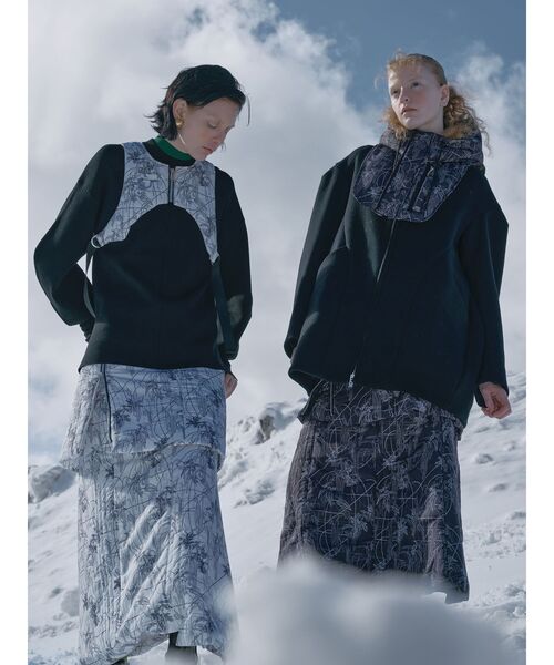 UN3D.（アンスリード）の「TUCK SHOLDER MIDDLE CT / タックショルダーミドルコート（その他アウター・レディース・ブラック/ブルー・38/36）」の5枚目の写真