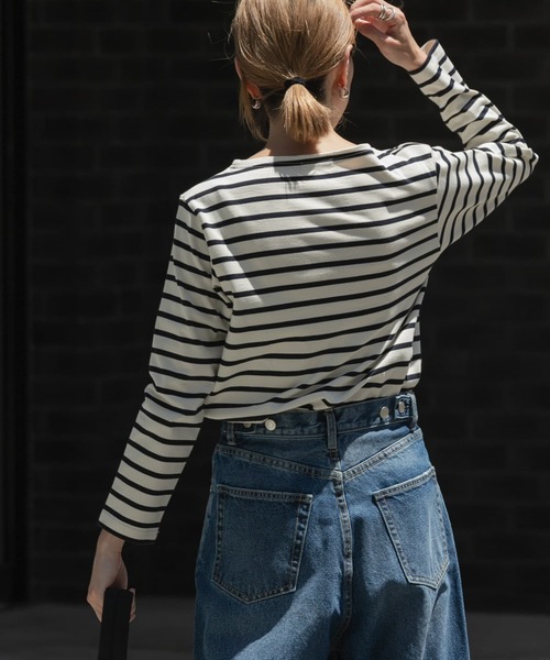 FORK&SPOON(フォークアンドスプーン)の「FORK&SPOON ボートネックボーダー(Tシャツ/カットソー・レディース・ホワイト系その他/レッド系その他/ベージュ系その他/ブルー系その他・1/2)」の5枚目の写真