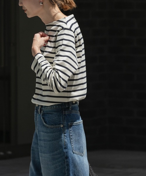 FORK&SPOON(フォークアンドスプーン)の「FORK&SPOON ボートネックボーダー(Tシャツ/カットソー・レディース・ホワイト系その他/レッド系その他/ベージュ系その他/ブルー系その他・1/2)」の10枚目の写真