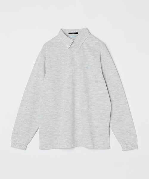 SHIPS（シップス）の「【WEB限定】SHIPS: 吸水速乾・UVケア Drymix（R）ワンポイントロゴ ボタンダウン 長袖ポロシャツ（ポロシャツ・メンズ・ブラック/ライトグレー/ネイビー/ロイヤルブルー/トップグレー・SMALL/MEDIUM/LARGE/X-LARGE）」の16枚目の写真