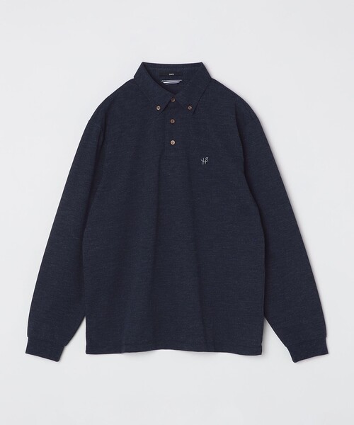 SHIPS（シップス）の「【WEB限定】SHIPS: 吸水速乾・UVケア Drymix（R）ワンポイントロゴ ボタンダウン 長袖ポロシャツ（ポロシャツ・メンズ・ブラック/ライトグレー/ネイビー/ロイヤルブルー/トップグレー・SMALL/MEDIUM/LARGE/X-LARGE）」の18枚目の写真
