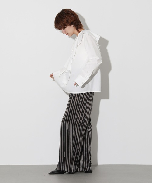 The rejoice(ザ リジョイス)の「ストライプシャーリングパンツ The rejoice(ザ リジョイス)の「ストライプシャーリングパンツ