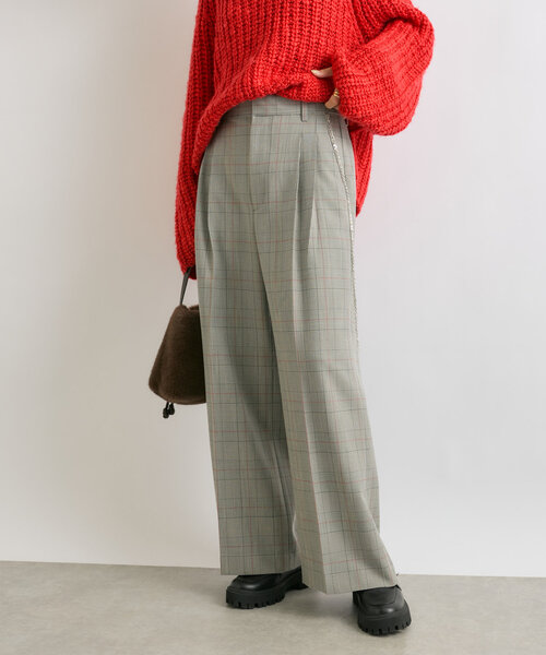 RIVE DROITE（リヴドロワ）の「【着映え◎】フリンジチェーンチェックパンツ（その他パンツ・レディース・グレー/ベージュ・36/38）」の2枚目の写真