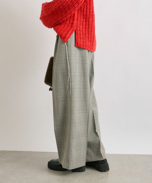 RIVE DROITE（リヴドロワ）の「【着映え◎】フリンジチェーンチェックパンツ（その他パンツ・レディース・グレー/ベージュ・36/38）」の4枚目の写真