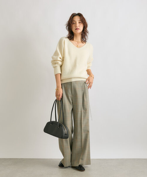 RIVE DROITE（リヴドロワ）の「【着映え◎】フリンジチェーンチェックパンツ（その他パンツ・レディース・グレー/ベージュ・36/38）」の22枚目の写真