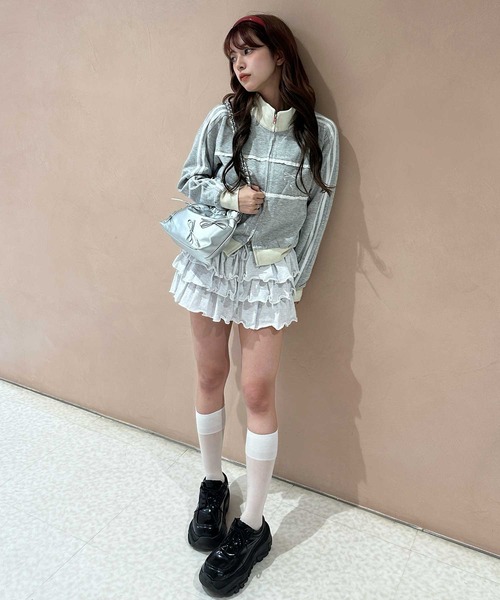 .KOM（ドットコム）の「A'GEM/9 × .kom『.kom/ドットケーオーエム』リボンスポーツジャージ（ジャージ・レディース・ブラック/グレー・FREE）」の16枚目の写真