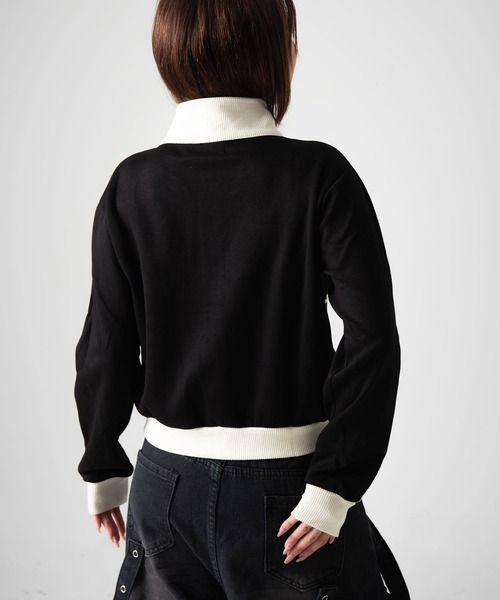 .KOM（ドットコム）の「A'GEM/9 × .kom『.kom/ドットケーオーエム』リボンスポーツジャージ（ジャージ・レディース・ブラック/グレー・FREE）」の7枚目の写真