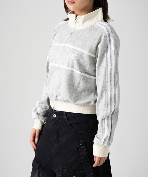 .KOM（ドットコム）の「A'GEM/9 × .kom『.kom/ドットケーオーエム』リボンスポーツジャージ（ジャージ・レディース・ブラック/グレー・FREE）」の10枚目の写真