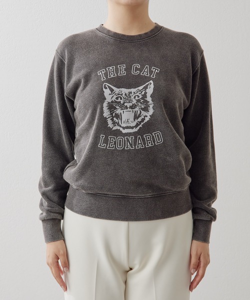 ☆タグ付き Whim Gazette CATプリント裏毛プルオーバー Whim Gazette（ウィムガゼット）の「CATプリント裏毛プルオーバー