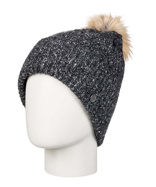 ROXY（ロキシー）の「PEAK CHIC BEANIE/ロキシーポンポン付きニットキャップ・ビーニー（ニットキャップ/ビーニー・レディース・ブラック/ベージュ・FREE）」の5枚目の写真