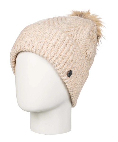ROXY（ロキシー）の「PEAK CHIC BEANIE/ロキシーポンポン付きニットキャップ・ビーニー（ニットキャップ/ビーニー・レディース・ブラック/ベージュ・FREE）」の8枚目の写真