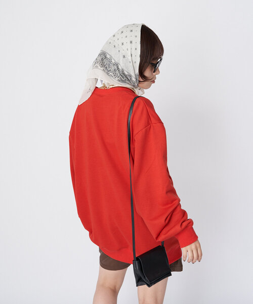 CIAOPANIC(チャオパニック)の「【WEB限定】BDFフラワープリントスウェット(スウェット・レディース・アイボリー/サックスブルー/ライトグレー/ホワイト/オレンジ/イエロー/ネイビー/ピンク/レッド/ブルー/グレー/チャコールグレー・ONE SIZE)」の18枚目の写真