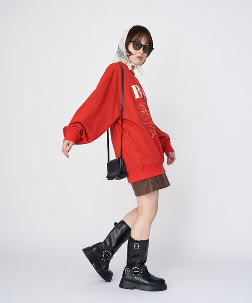 CIAOPANIC(チャオパニック)の「【WEB限定】BDFフラワープリントスウェット(スウェット・レディース・アイボリー/サックスブルー/ライトグレー/ホワイト/オレンジ/イエロー/ネイビー/ピンク/レッド/ブルー/グレー/チャコールグレー・ONE SIZE)」の17枚目の写真