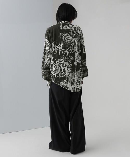 HARE（ハレ）の「【UNDERGROUND MODE】ウォールアートエリパーツシャツ(HARE)（シャツ/ブラウス・メンズ・ブラック/ホワイト・MEDIUM/SMALL）」の12枚目の写真