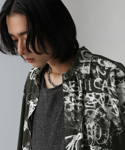 HARE（ハレ）の「【UNDERGROUND MODE】ウォールアートエリパーツシャツ(HARE)（シャツ/ブラウス・メンズ・ブラック/ホワイト・MEDIUM/SMALL）」の14枚目の写真