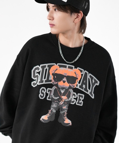 SIDEWAY STANCE（サイドウェイスタンス）の「【SIDEWAY STANCE】プリント スウェット トレーナー（スウェット・メンズ・ブラック系1/ネイビー/グレー/ネイビー系/ライトグレー系1/ブラック系2/ブラック系/ブラック/ネイビー系2/ネイビー系1/ライトグレー系2/ライトグレー系/ブラック系3/ライトグレー系3/ネイビー系3・SMALL/X-LARGE/LARGE/MEDIUM）」の5枚目の写真