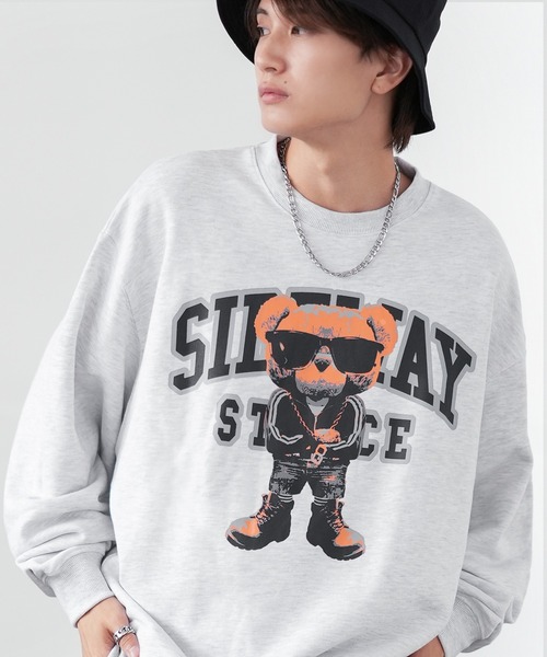 SIDEWAY STANCE（サイドウェイスタンス）の「【SIDEWAY STANCE】プリント スウェット トレーナー（スウェット・メンズ・ブラック系1/ネイビー/グレー/ネイビー系/ライトグレー系1/ブラック系2/ブラック系/ブラック/ネイビー系2/ネイビー系1/ライトグレー系2/ライトグレー系/ブラック系3/ライトグレー系3/ネイビー系3・SMALL/X-LARGE/LARGE/MEDIUM）」の10枚目の写真