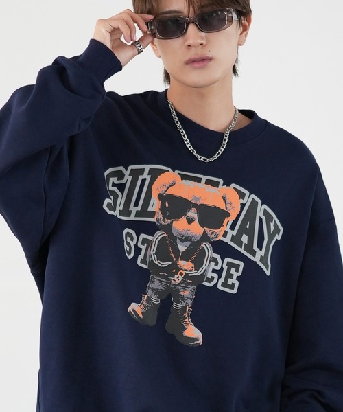 SIDEWAY STANCE（サイドウェイスタンス）の「【SIDEWAY STANCE】プリント スウェット トレーナー（スウェット・メンズ・ブラック系1/ネイビー/グレー/ネイビー系/ライトグレー系1/ブラック系2/ブラック系/ブラック/ネイビー系2/ネイビー系1/ライトグレー系2/ライトグレー系/ブラック系3/ライトグレー系3/ネイビー系3・SMALL/X-LARGE/LARGE/MEDIUM）」の15枚目の写真