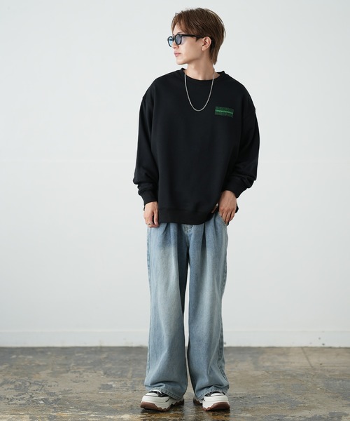 SIDEWAY STANCE（サイドウェイスタンス）の「【SIDEWAY STANCE】プリント スウェット トレーナー（スウェット・メンズ・ブラック系1/ネイビー/グレー/ネイビー系/ライトグレー系1/ブラック系2/ブラック系/ブラック/ネイビー系2/ネイビー系1/ライトグレー系2/ライトグレー系/ブラック系3/ライトグレー系3/ネイビー系3・SMALL/X-LARGE/LARGE/MEDIUM）」の18枚目の写真