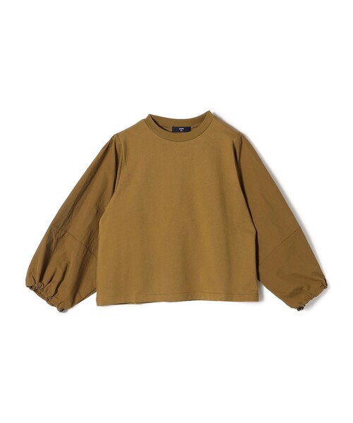 SHIPS Colors（シップス カラーズ）の「SHIPS Colors:〈洗濯機可能〉ミニ裏毛 フハクスリーブ トップス2（Tシャツ/カットソー・レディース・キャメル/ブラック/オフホワイト・ONE SIZE）」の4枚目の写真