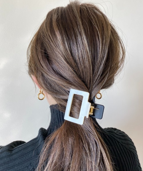 バイカラーコンパクトヘアクリップ