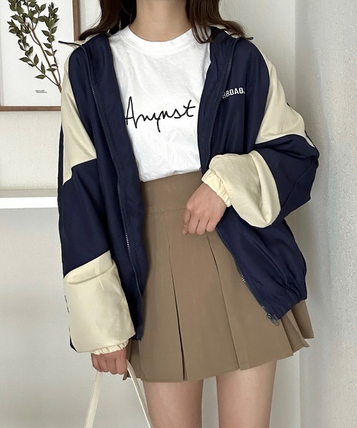 Cham.（チャム）の「オーバーサイズトラックジャケット（ジャージ・レディース・ブラック/ネイビー・F）」の10枚目の写真
