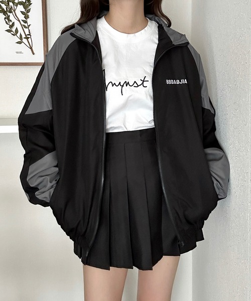 Cham.（チャム）の「オーバーサイズトラックジャケット（ジャージ・レディース・ブラック/ネイビー・F）」の21枚目の写真