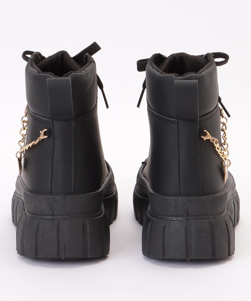 セール】バタフライチャーム付き レースアップ 厚底 ショート ブーツ