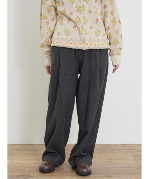 Samansa Mos2(サマンサ モスモス)の「【抗菌防臭】ジャージータックパンツ(その他パンツ・レディース・チャコールグレー/ベージュ/モカ・L/M)」の2枚目の写真