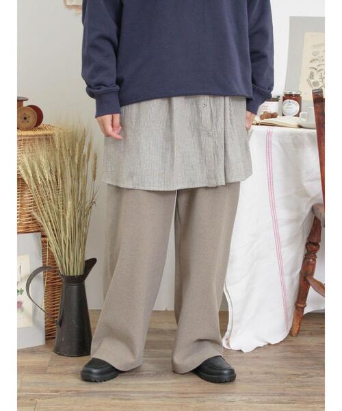 Samansa Mos2(サマンサ モスモス)の「【抗菌防臭】ジャージータックパンツ(その他パンツ・レディース・チャコールグレー/ベージュ/モカ・L/M)」の1枚目の写真