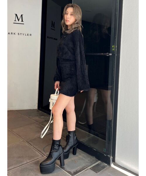 GYDA（ジェイダ）の「GYDAプレートシャギーニットトップス【SETUP着用可】（ニット/セーター・レディース・ブラック/オフホワイト/ベージュ・FREE）」の12枚目の写真