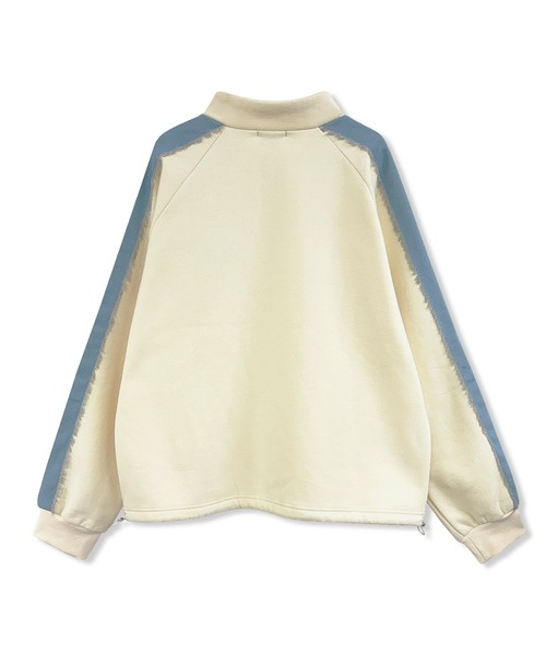 ANDGEEBEE（アンジービー）の「UNISEX デニムライン裏起毛スウェット（スウェット・レディース・アイボリー/チャコールグレー・FREE）」の6枚目の写真