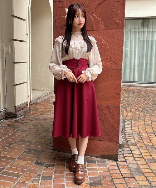 F i.n.t（フィント）の「シアーヨーク切替ニットプルオーバー/F&A/fint（ニット/セーター・レディース・アイボリー/ピンクベージュ/ブルーグレー・FREE）」の15枚目の写真